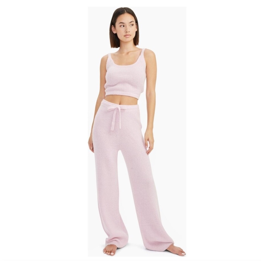 Naadam Luxe Merino Cashmere Wide Leg Pants In Pink